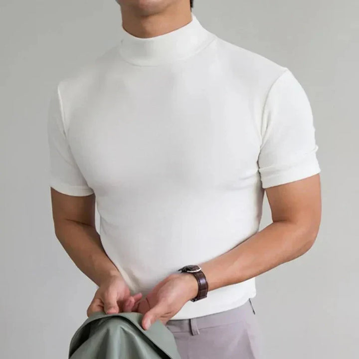 CARVELLI MILANO | T-Shirt met Hoge Kraag