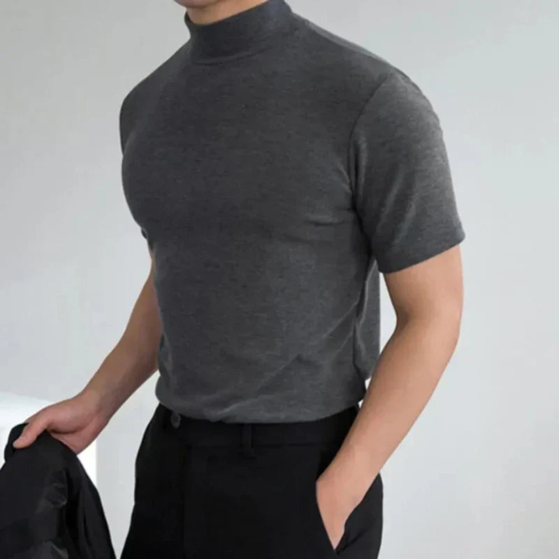 CARVELLI MILANO | T-Shirt met Hoge Kraag
